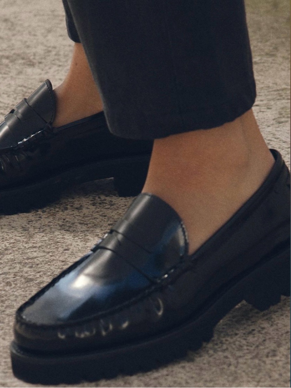 Margaux Louisa Penny Loafer in Black Leather